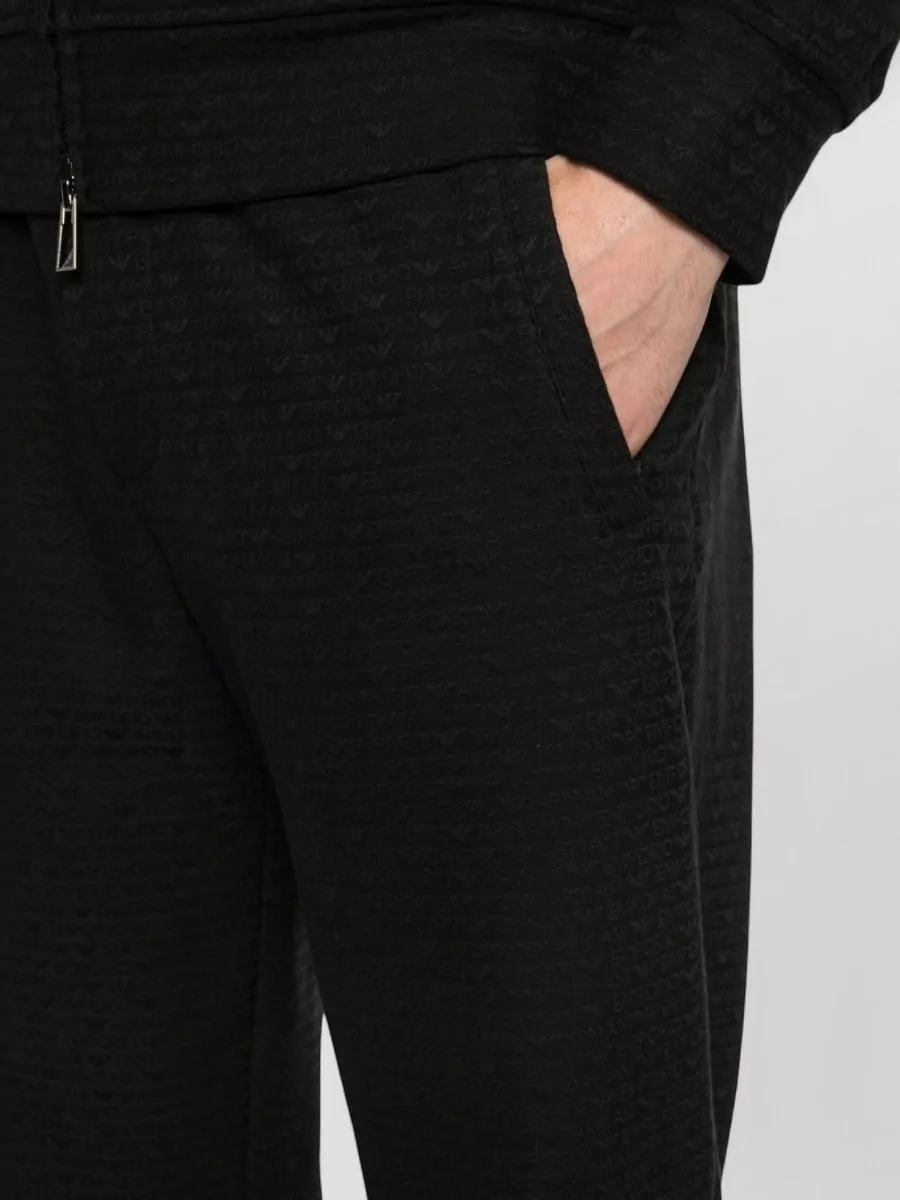 Emporio Armani Cotton Blend Sweatpants Textured Style Pockets