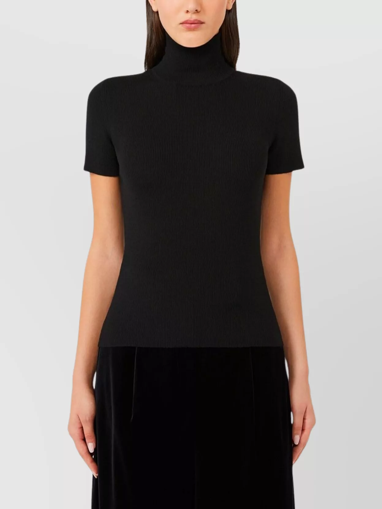 Max Mara High Neck Wool Knit Sweater Clothing In Black