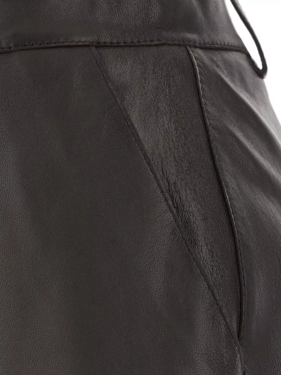 Parosh Lamb Leather Knee-Length Pencil Skirt