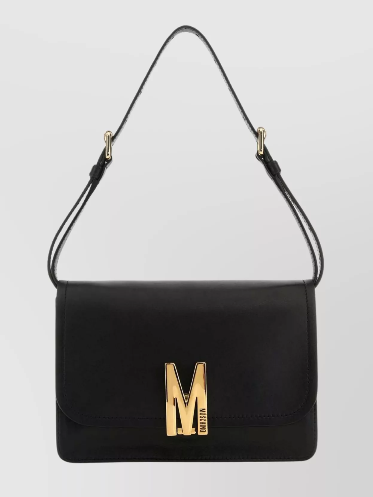 Shop Moschino Leather Chain Strap Shoulder Bag