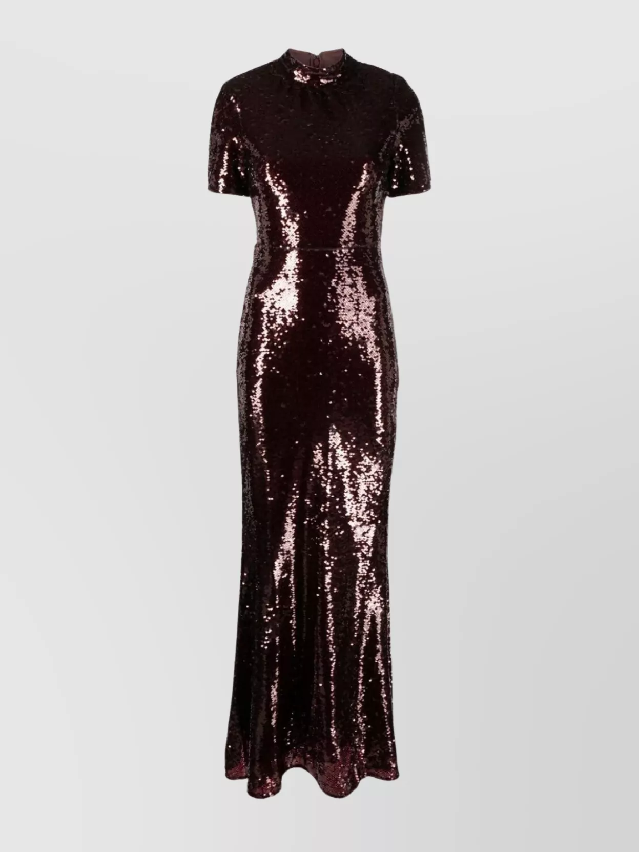 Shop Self-portrait Fitted Sequin Maxi Dress In Burgundy