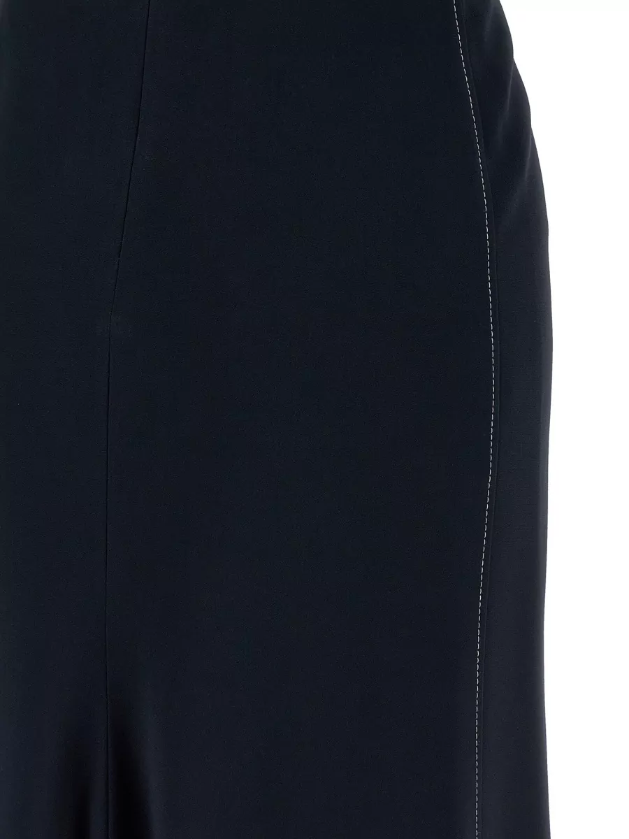 Victoria Beckham Edith Midi Dress Short Sleeves V Neckline