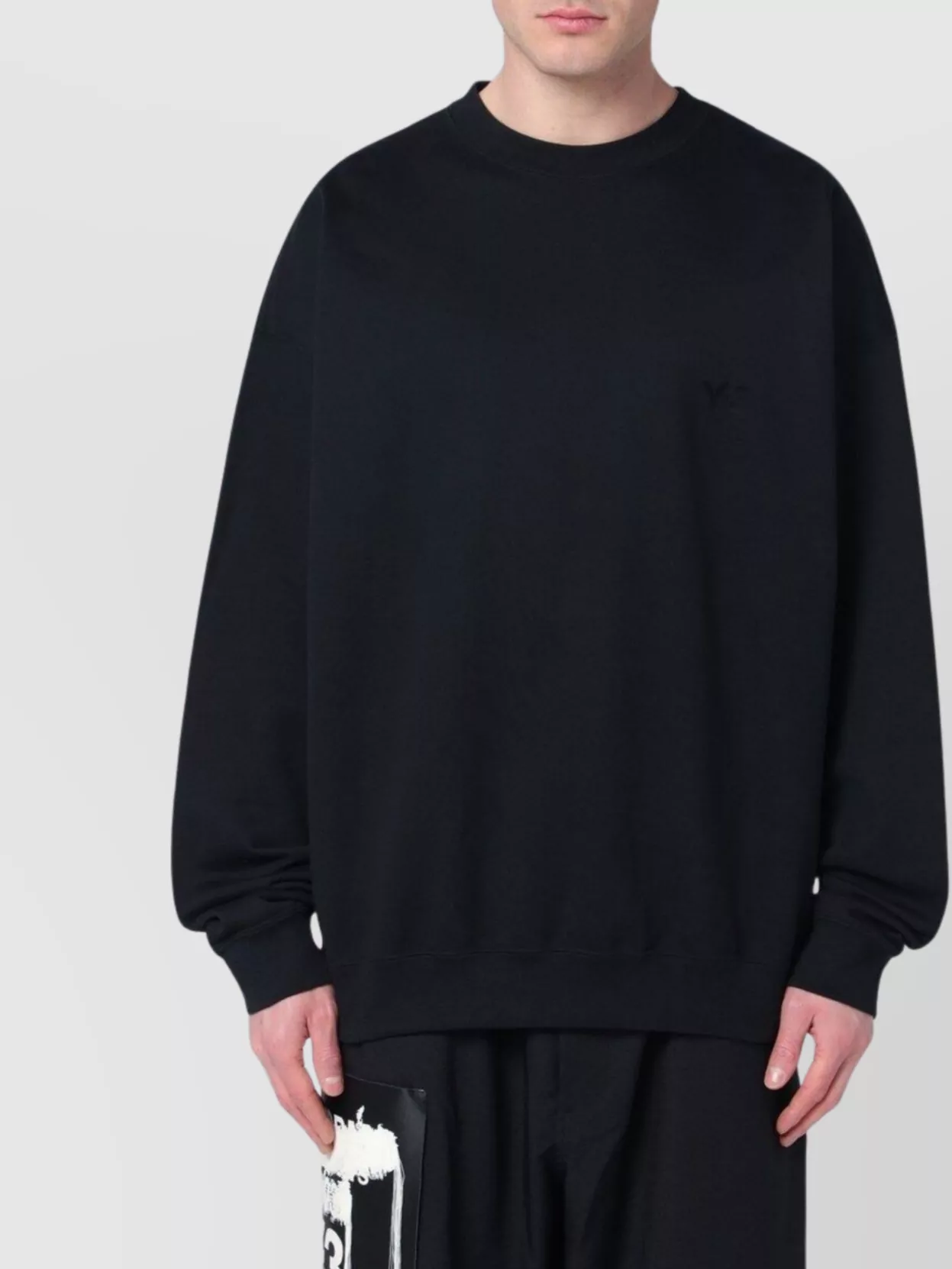 Adidas Y3 - logo crewneck sweatshirt with ribbed cuffs and hem