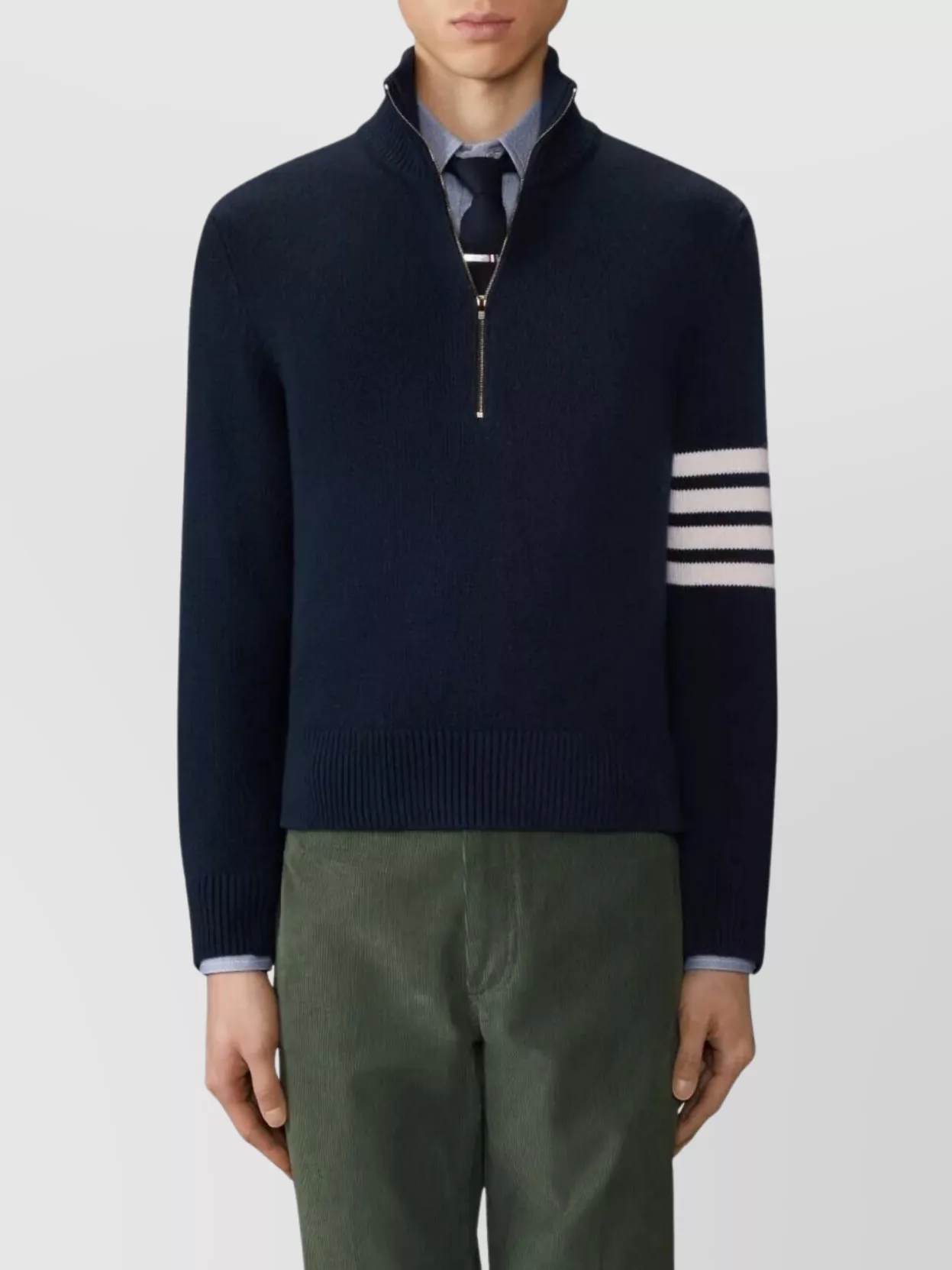 Thom Browne Striped Detail Knitwear Ribbed Cuffs
