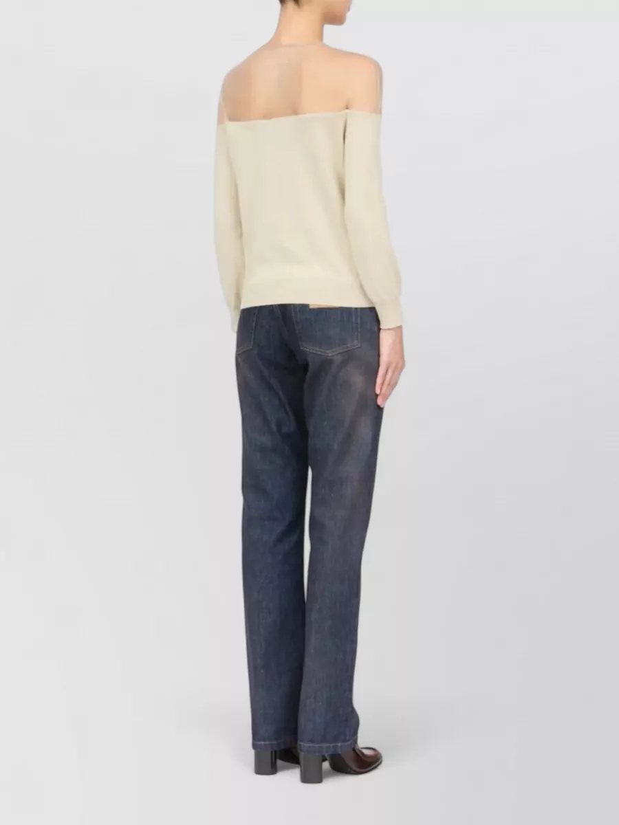 Mm6 Maison Margiela Cotton Off-Shoulder Cardigan