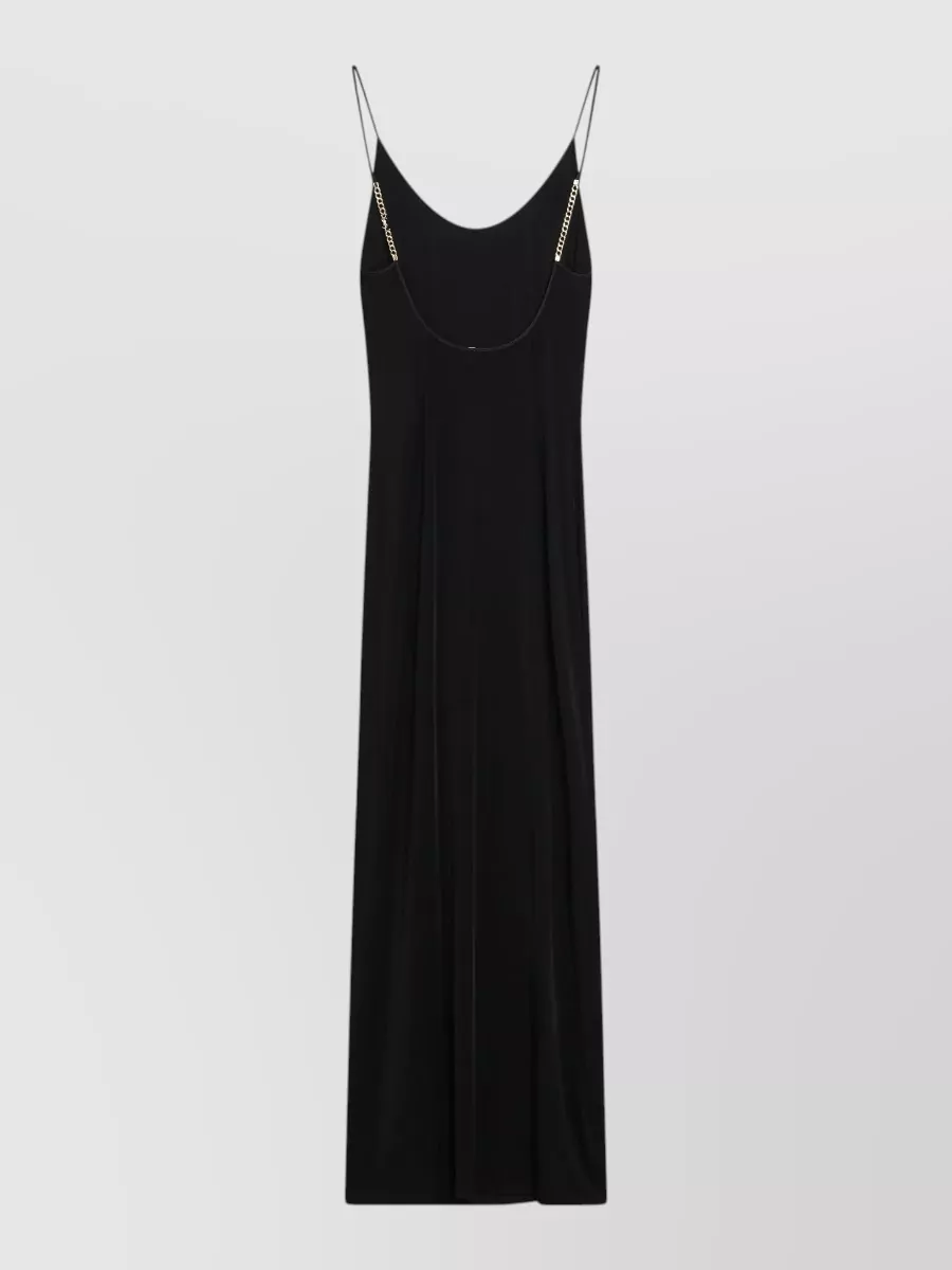 Saint Laurent viscose semi-sheer backless maxi dress