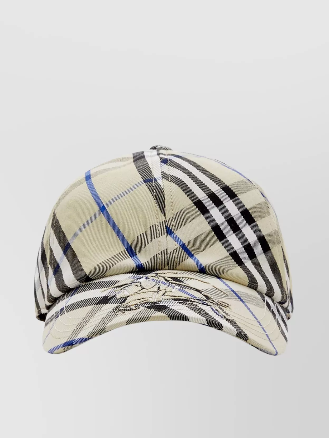 Shop Burberry Checkered Cotton Blend Baseball Cap
