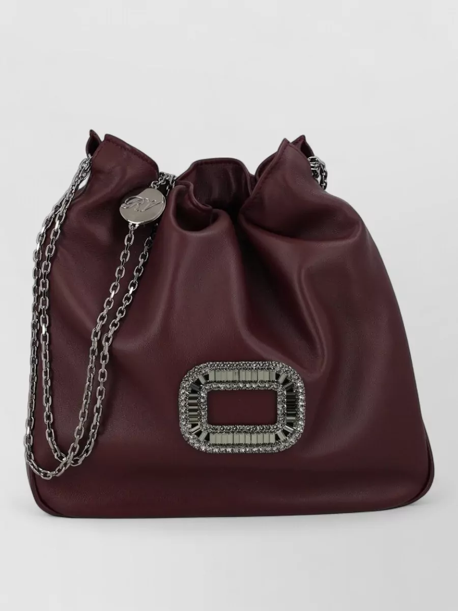 Roger Vivier leather pilgrim mini bucket bag