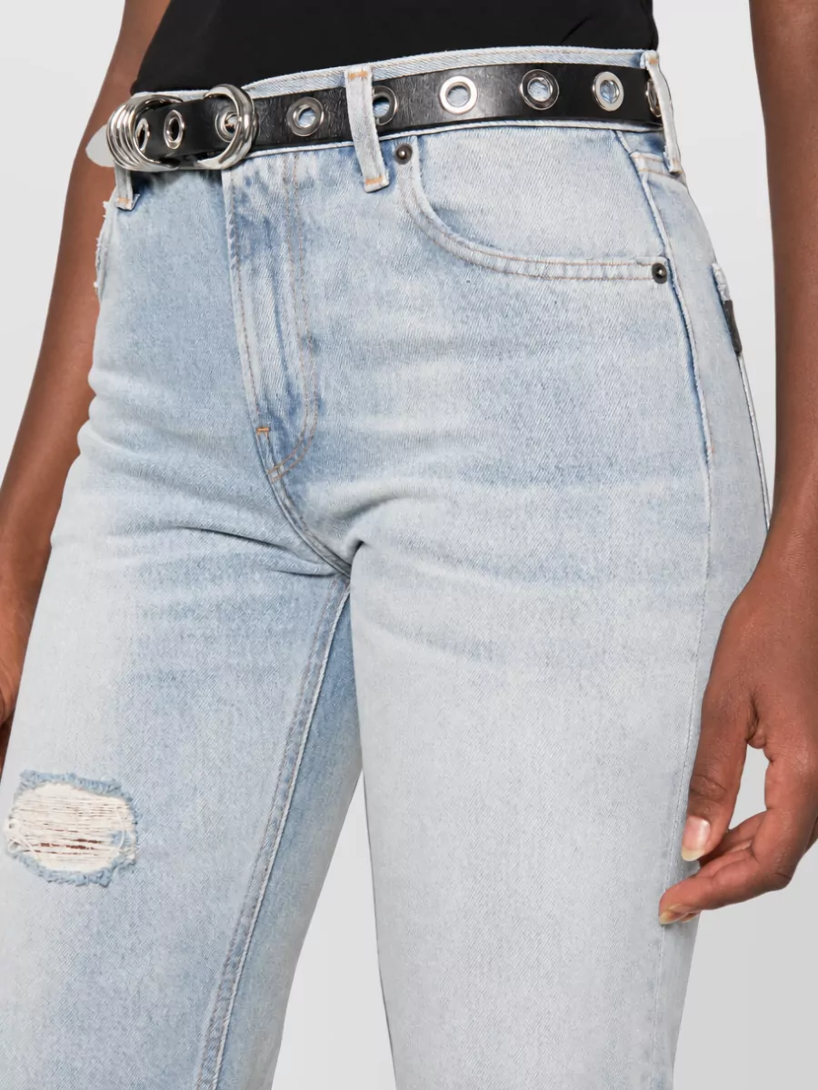 Haikure Denim Distressed Straight-Leg Jeans