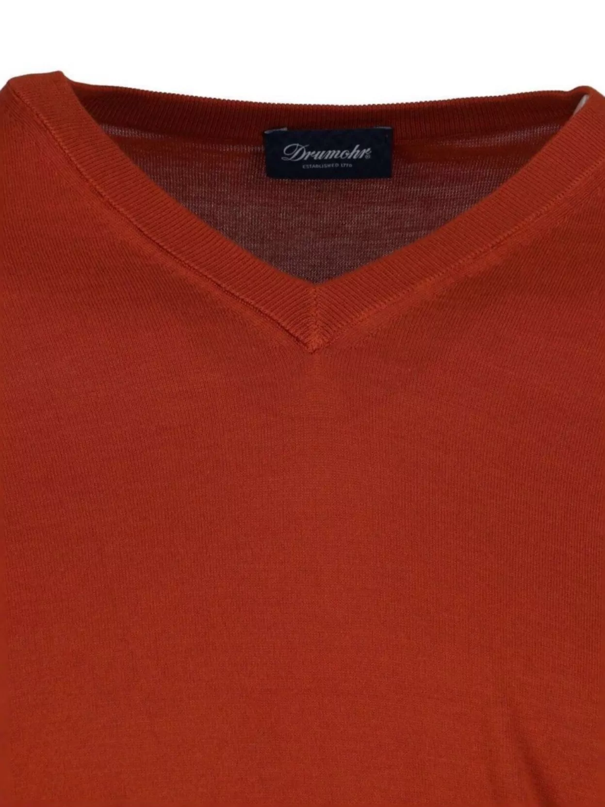 Drumohr Ribbed V-Neck Sweater With Long Sleeves