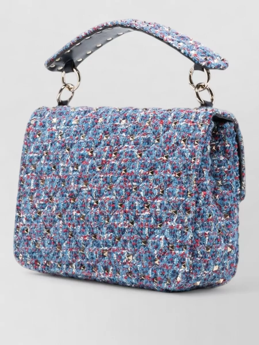 Valentino Garavani Rockstud Spike Medium Tweed Shoulder Bag