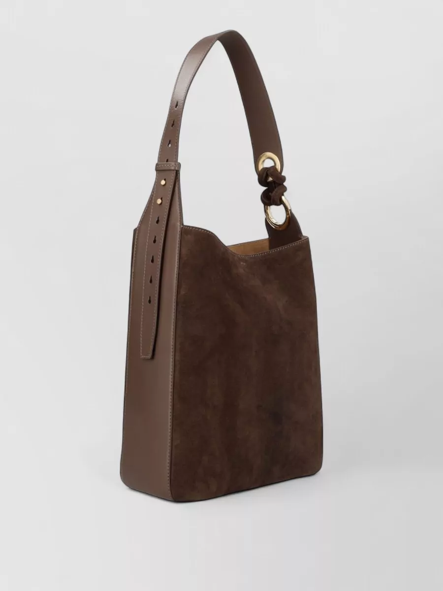 Anya Hindmarch Shoulder Bag Suede Finish Adjustable Strap