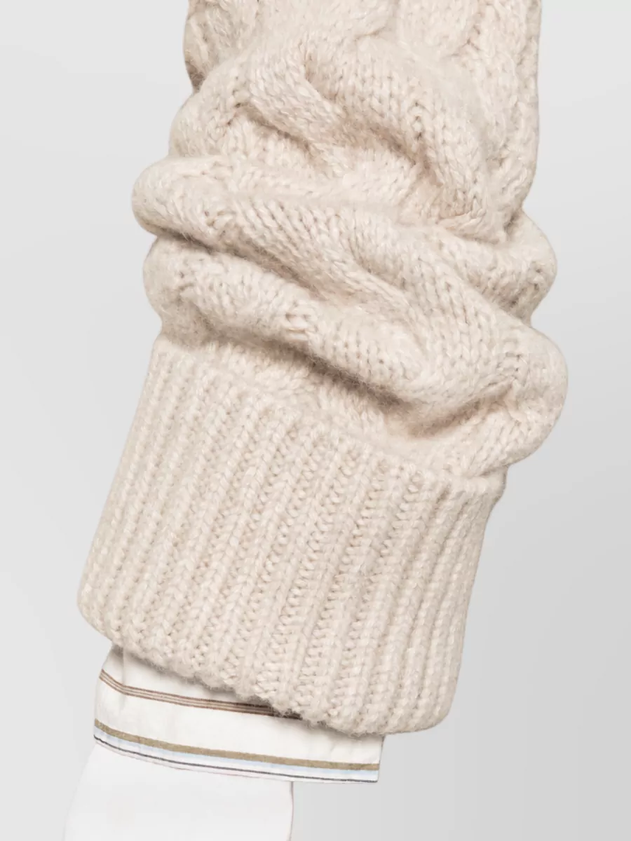 Ermanno Scervino Cashmere Cable-Knit Long-Sleeve Cardigan