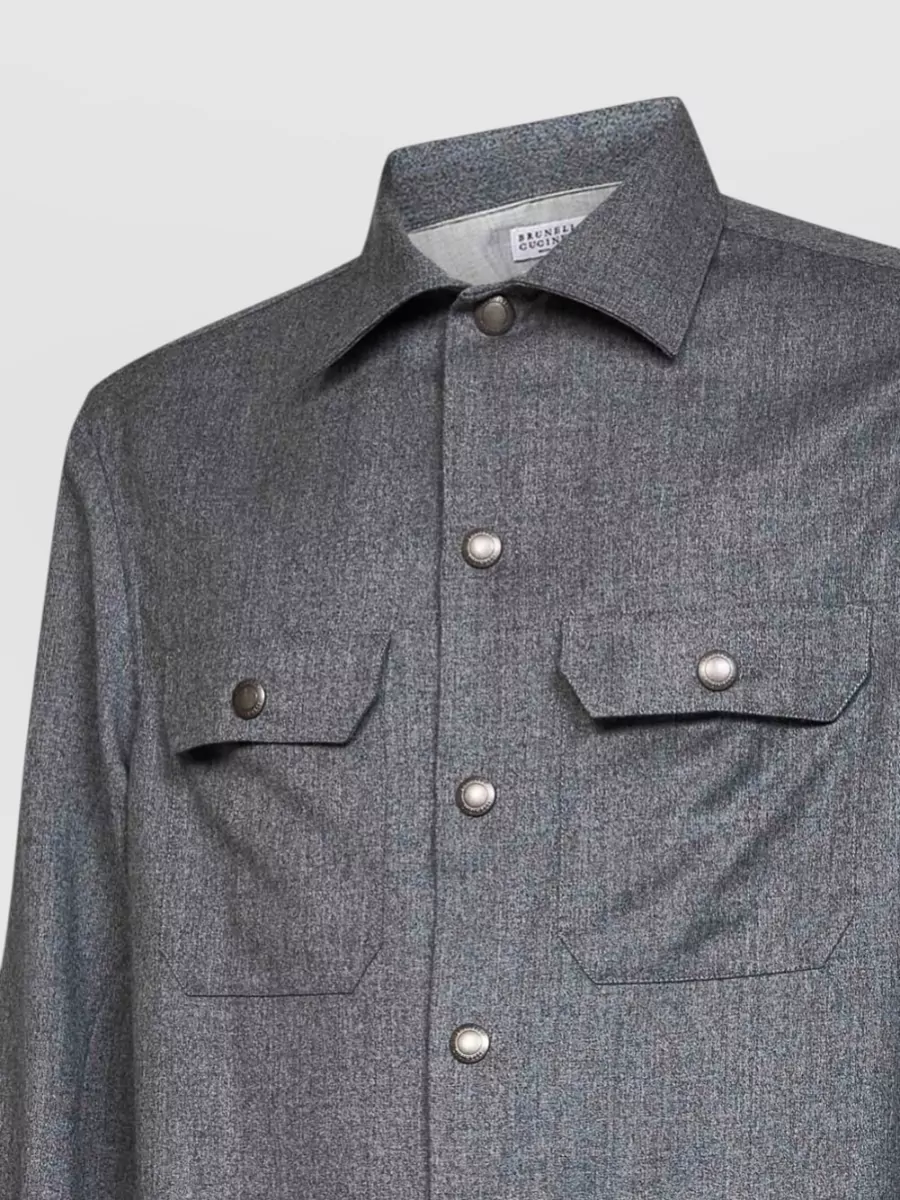 Brunello Cucinelli Wool Flannel Shirt Jacket