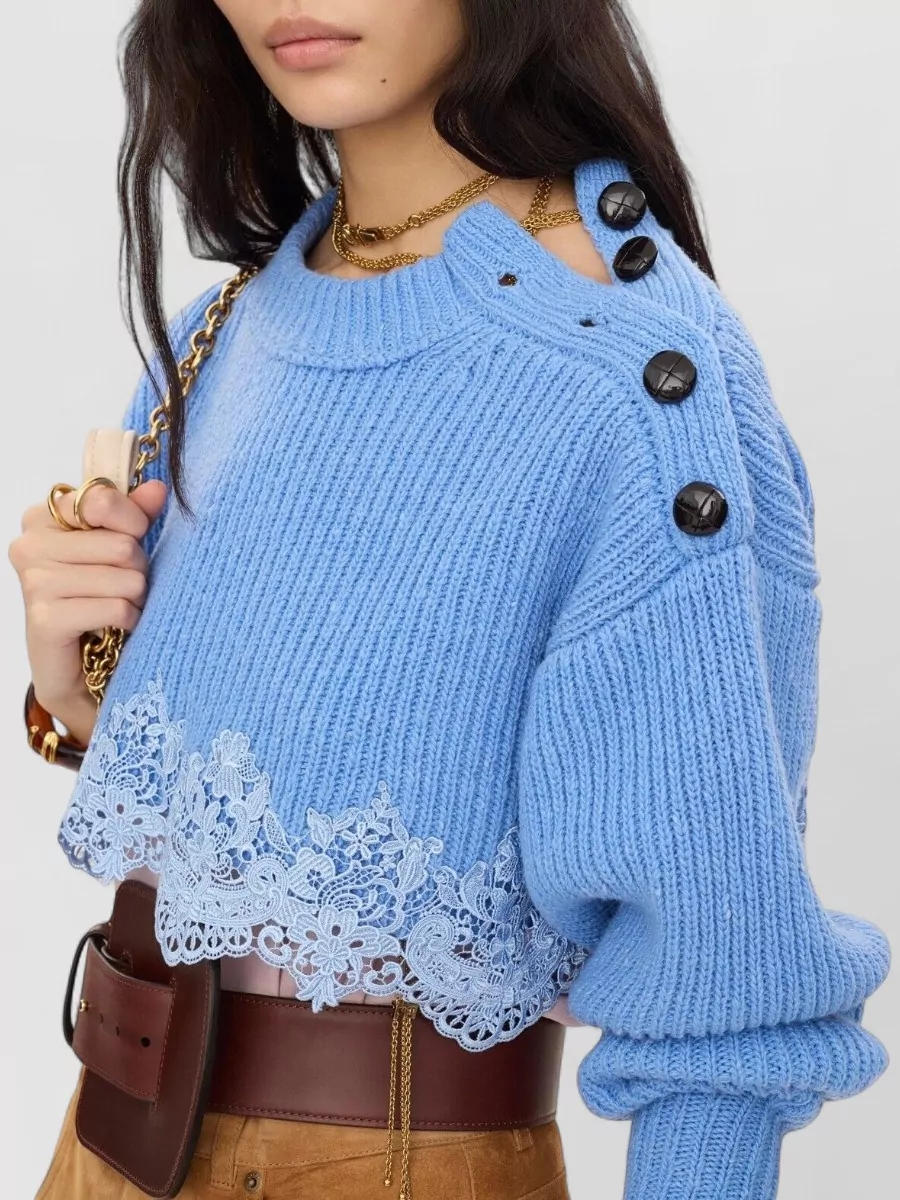 Chloé Wool Cropped Crewneck Jumper