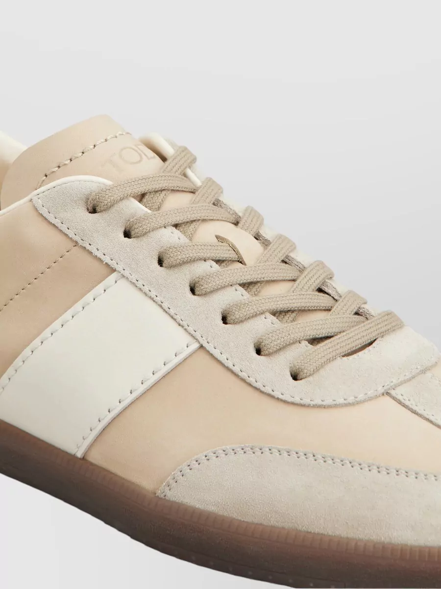 Tod's Sneakers Contrast Panel Perforated Detail Rubber Sole