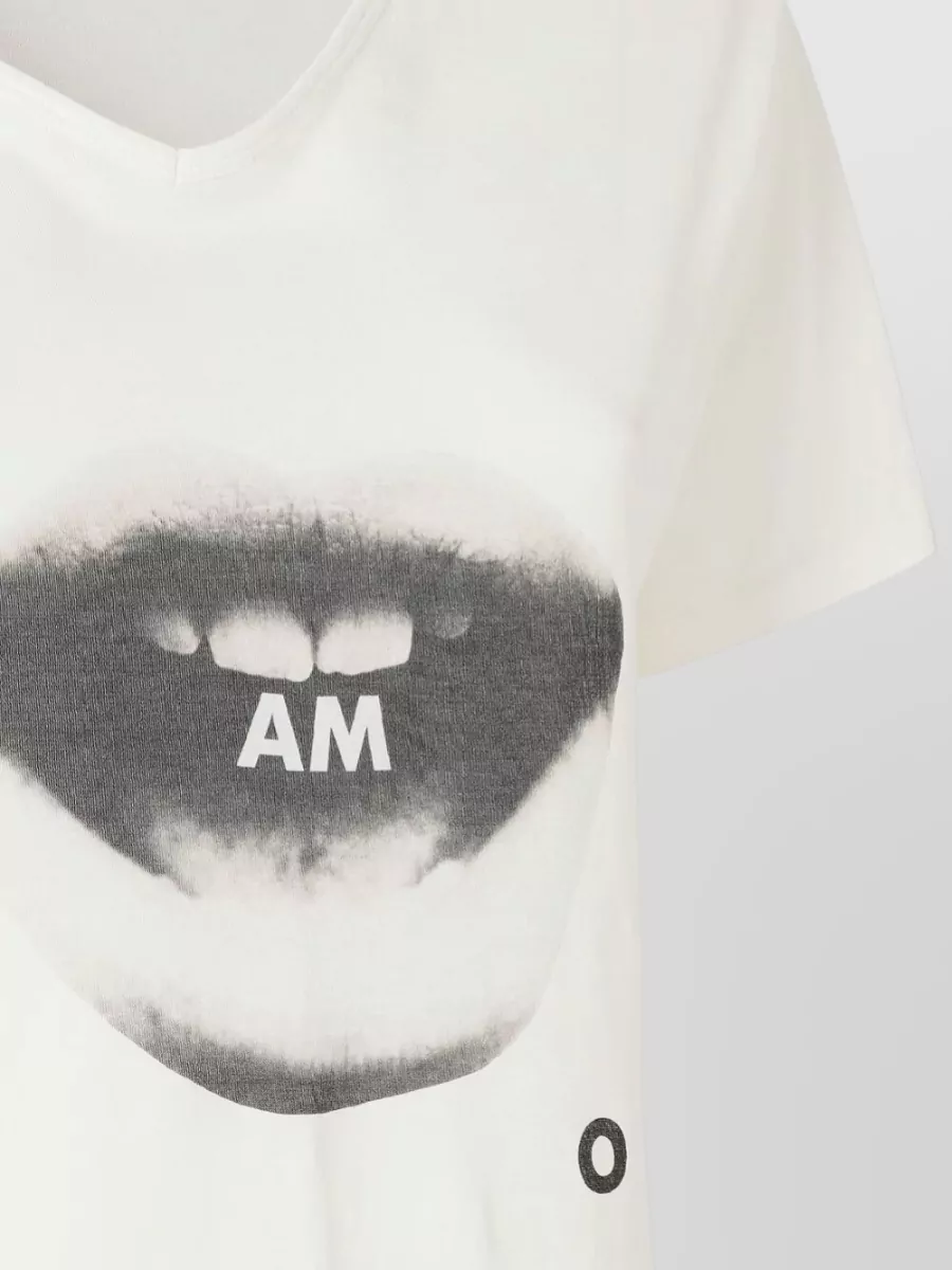Fendi Cotton Printed V-Neck Short-Sleeve T-Shirt