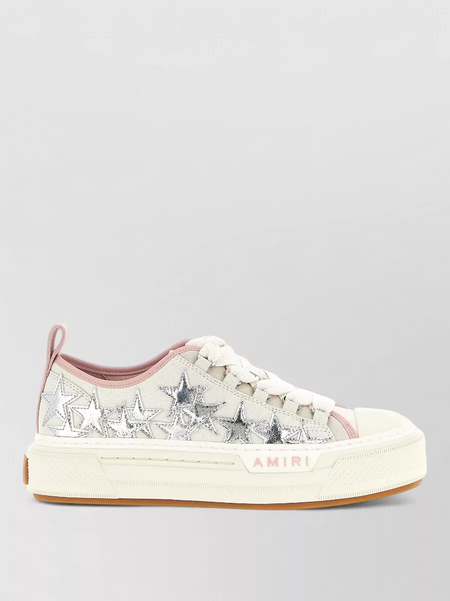 Amiri Court Low Sneakers Star Accents Pull Tab