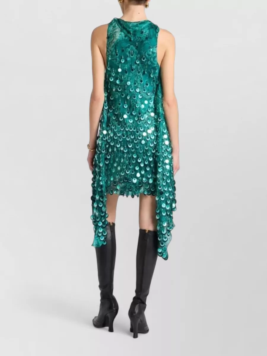 Etro Womens Embroidered Mini Dress Side Panels