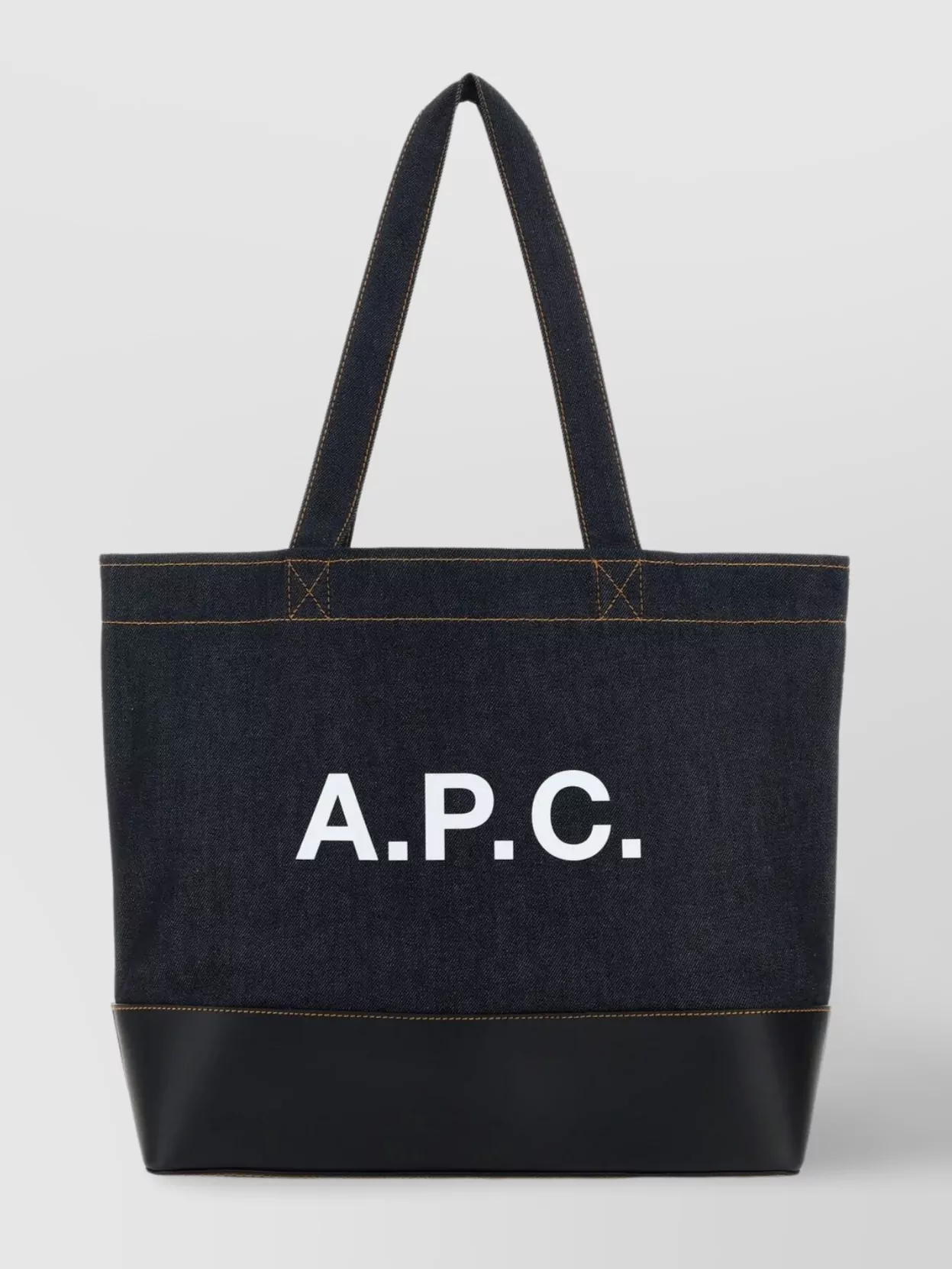 Shop Apc Axel Denim And Leather Tote Bag