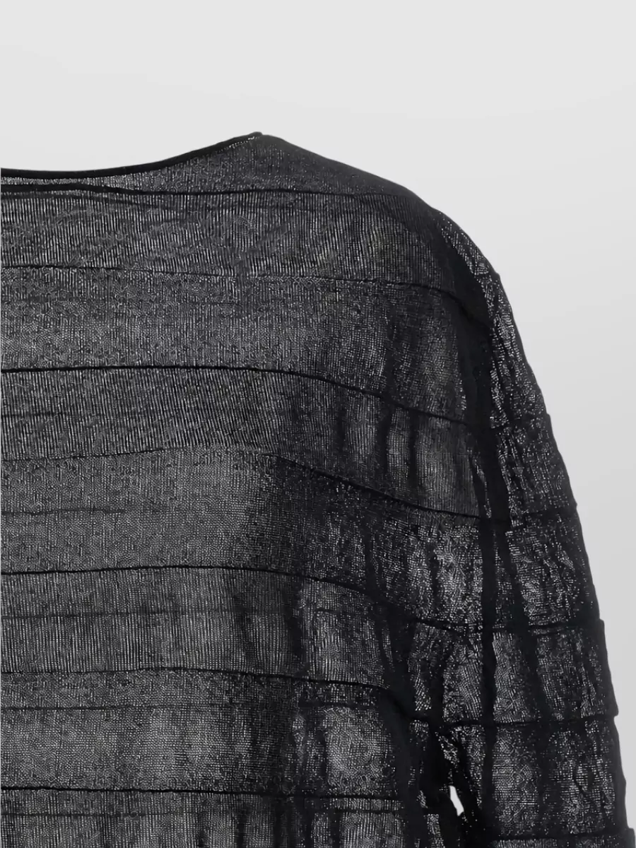Issey Miyake Moving Knit Asymmetric Long-Sleeve Top