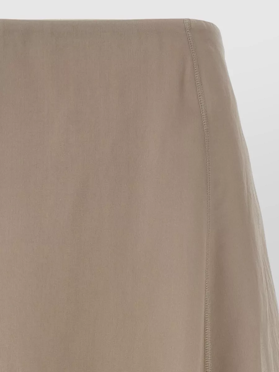 Brunello Cucinelli High Waist A Line Skirt Sheer Overlay