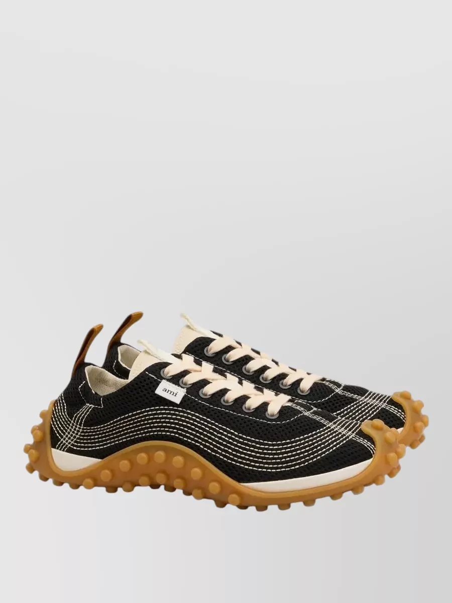 Ami Paris Mesh Low-Top Sneakers