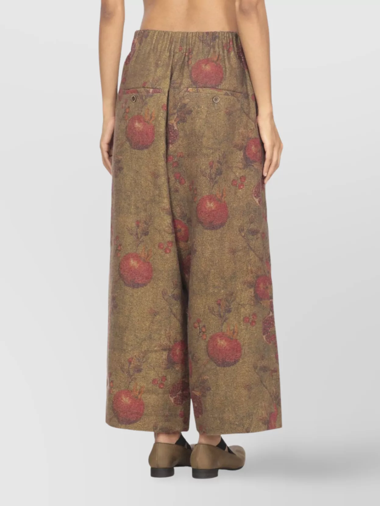 Uma Wang Wide-Leg Floral Pattern Trousers