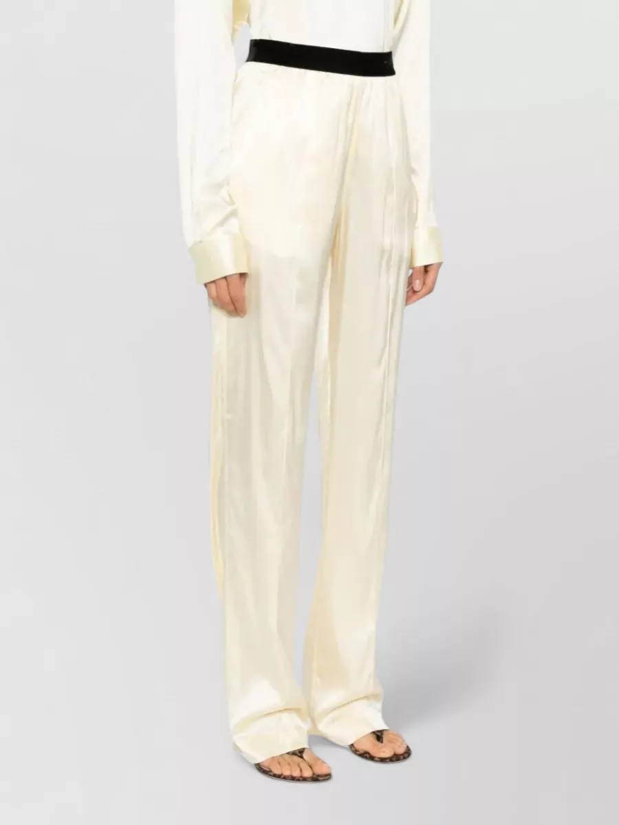 Tom Ford Stretch Silk Satin Pajama Trousers Side Pockets