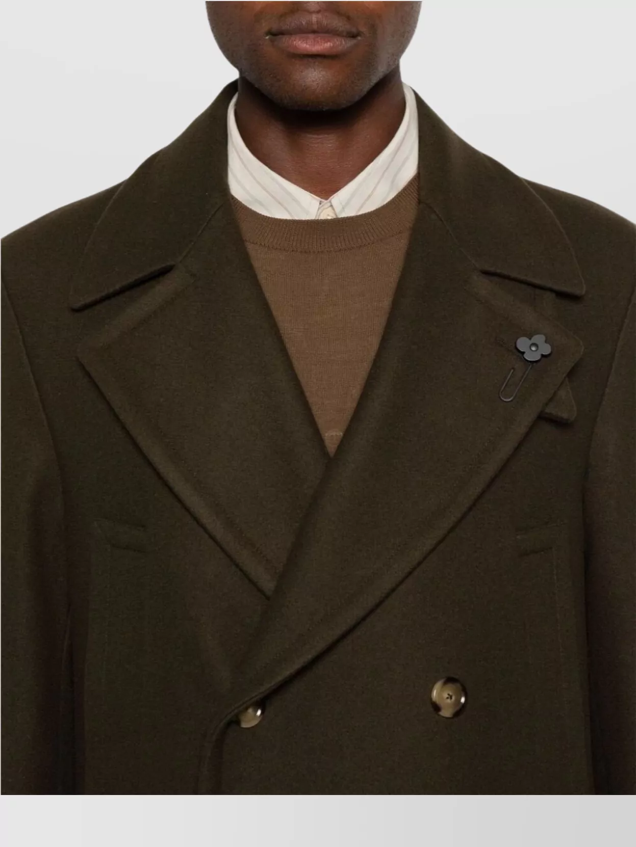 Lardini Men's Double-Breasted Long Coat
