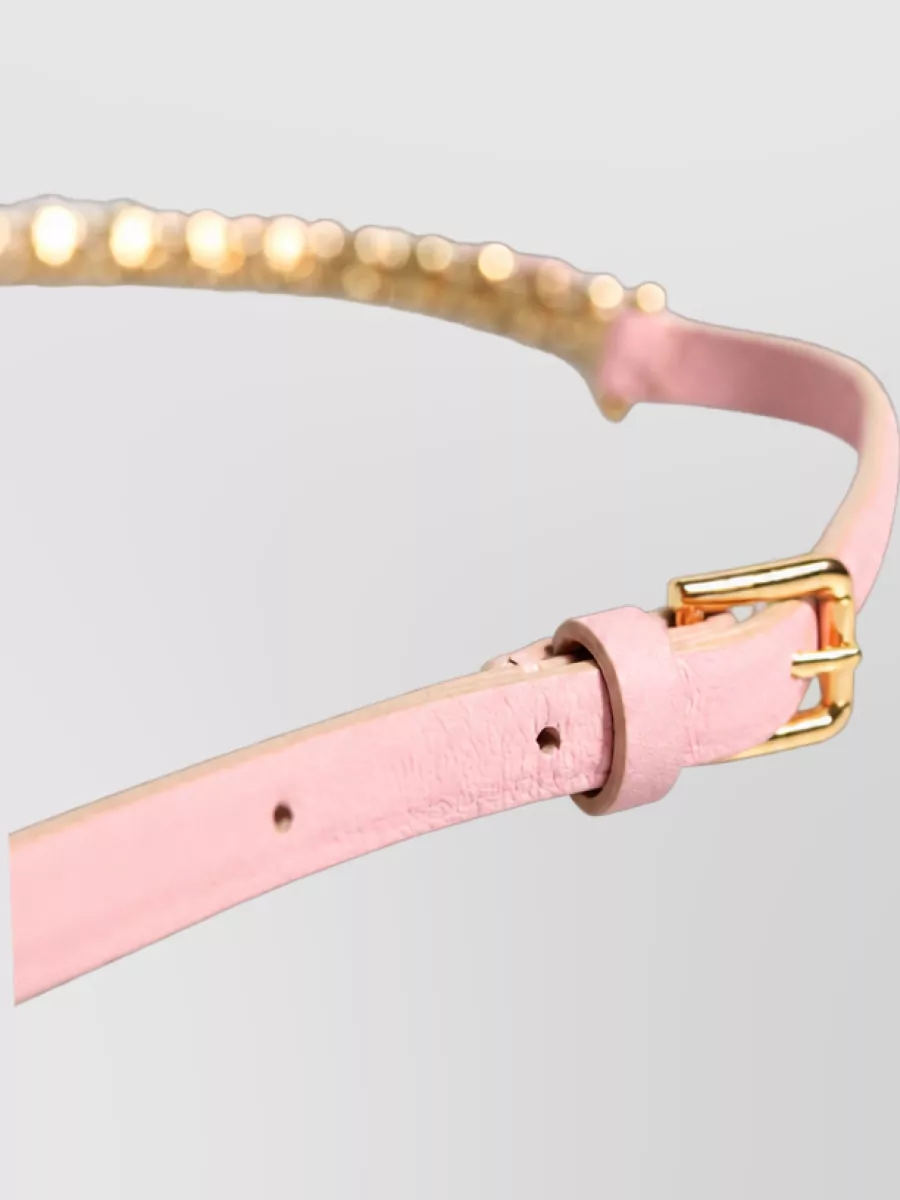Dolce&Gabbana Leather Crystal-Embellished Belt