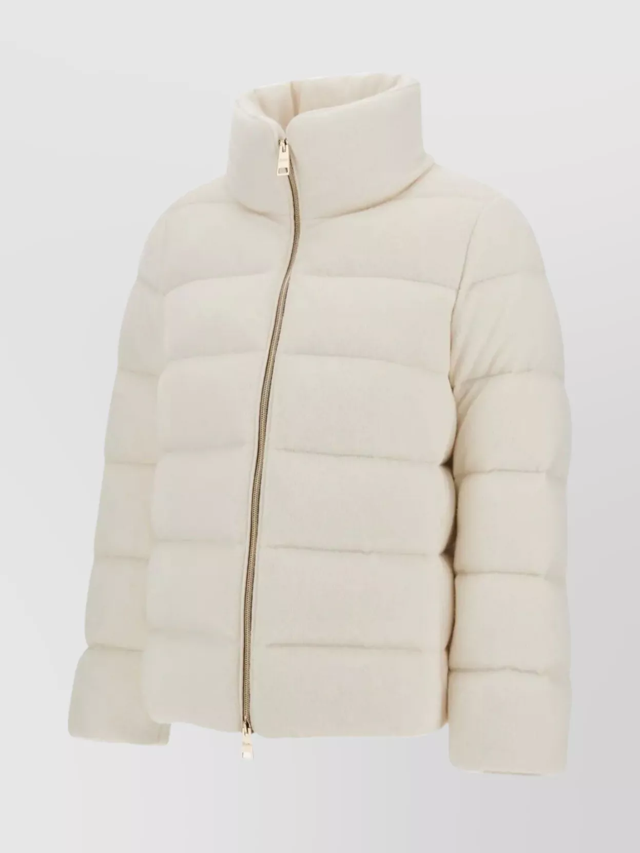 Herno High Collar Padded Quilted Jacket In White