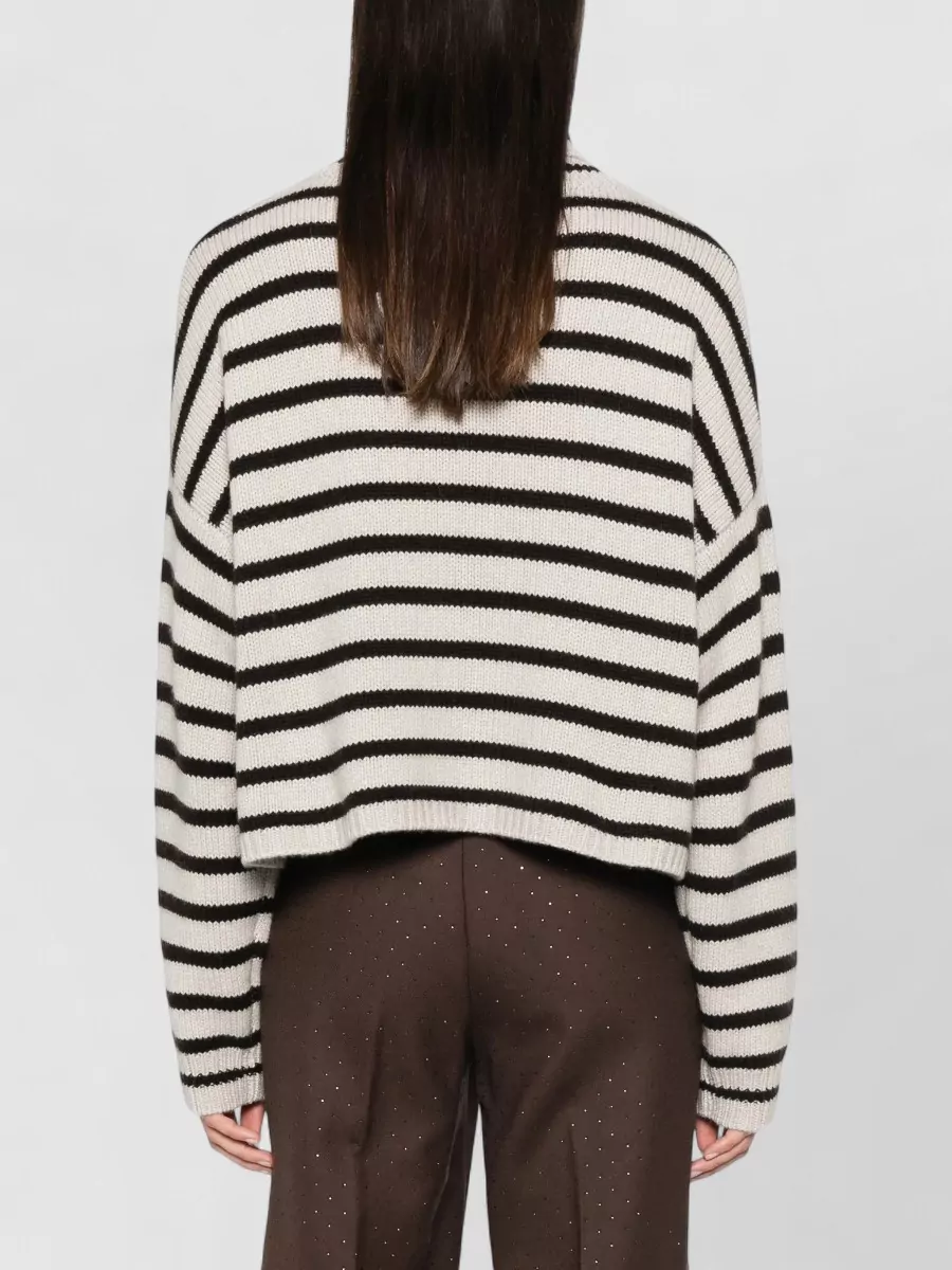 Lisa Yang Cashmere Striped Turtleneck Sweater
