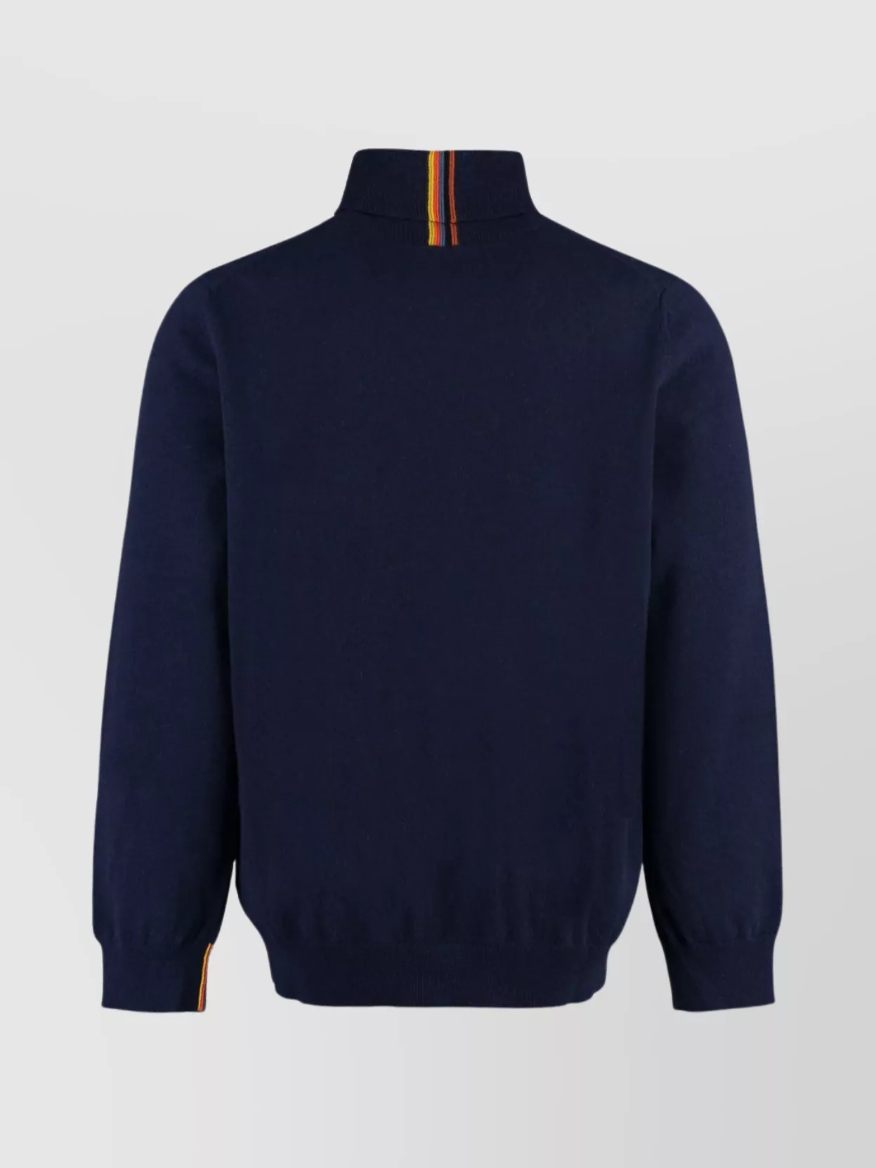 Paul Smith Ribbed Knit Turtleneck Sweater With Stripe Detail