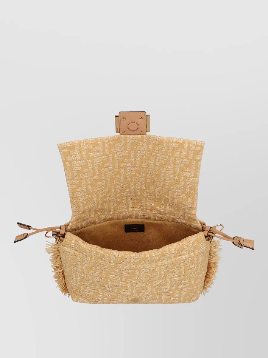 Fendi Mamma Baguette Medium Jacquard Shoulder Bag
