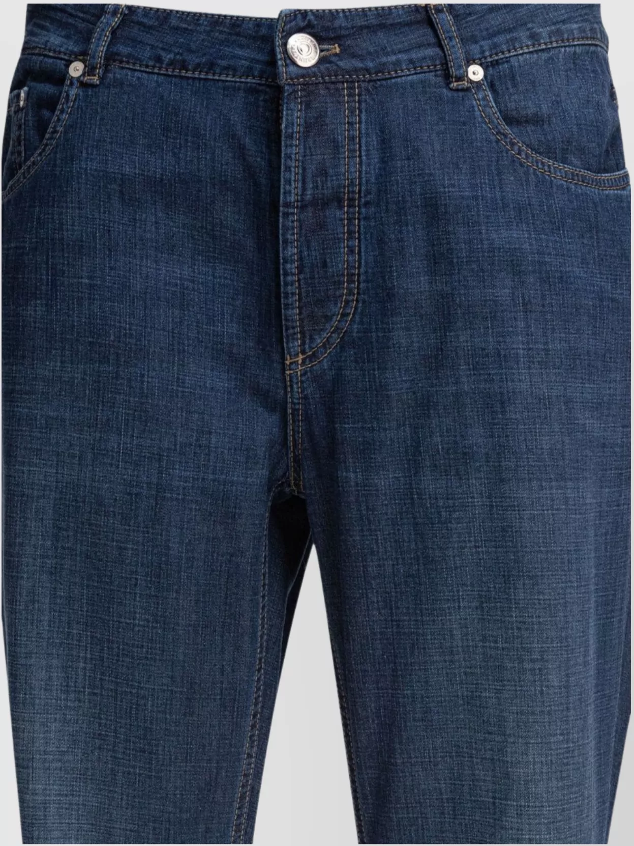 Brunello Cucinelli Light Blue Straight Leg Denim Jeans With Rolled Hem In Black