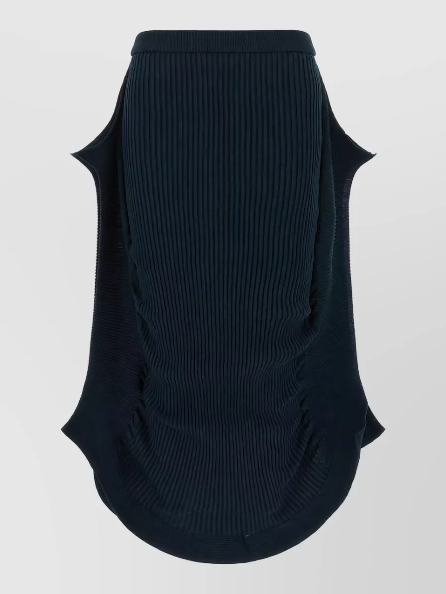 Issey Miyake high-waisted ribbed draped skirt