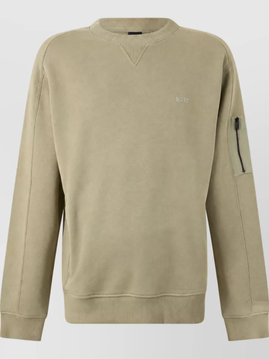 Boss Logo-Embroidered Long-Sleeve Sweatshirt
