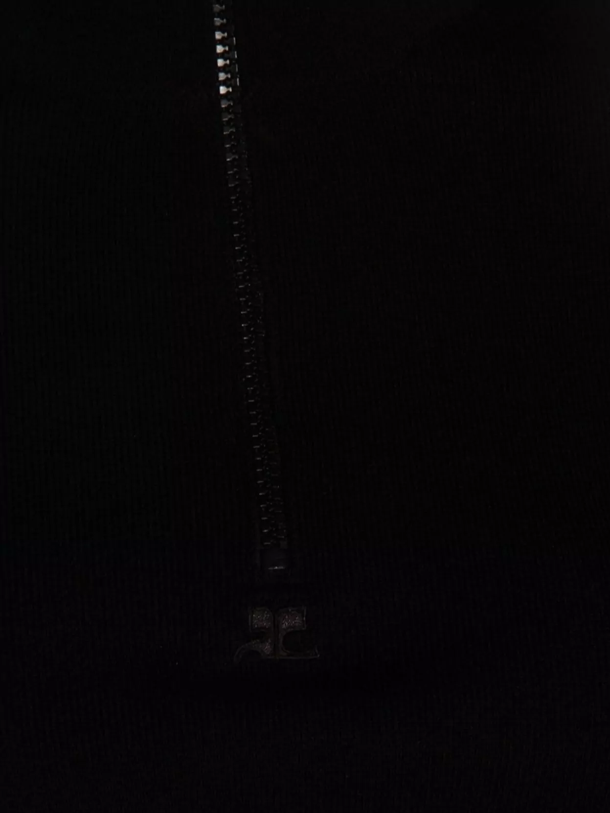 Courrèges High Neck Long Sleeve Knitwear Top In Black