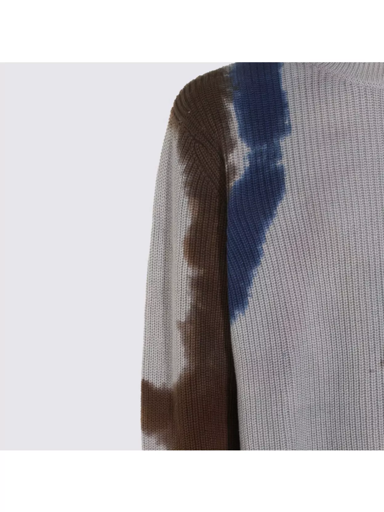 Mauna Kea Tie-dye Long Sleeve Crew Neck Sweater In Gray