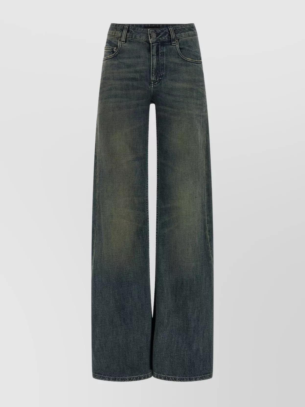 Balenciaga Wide Leg Jeans Featuring Belt Loops In Blue