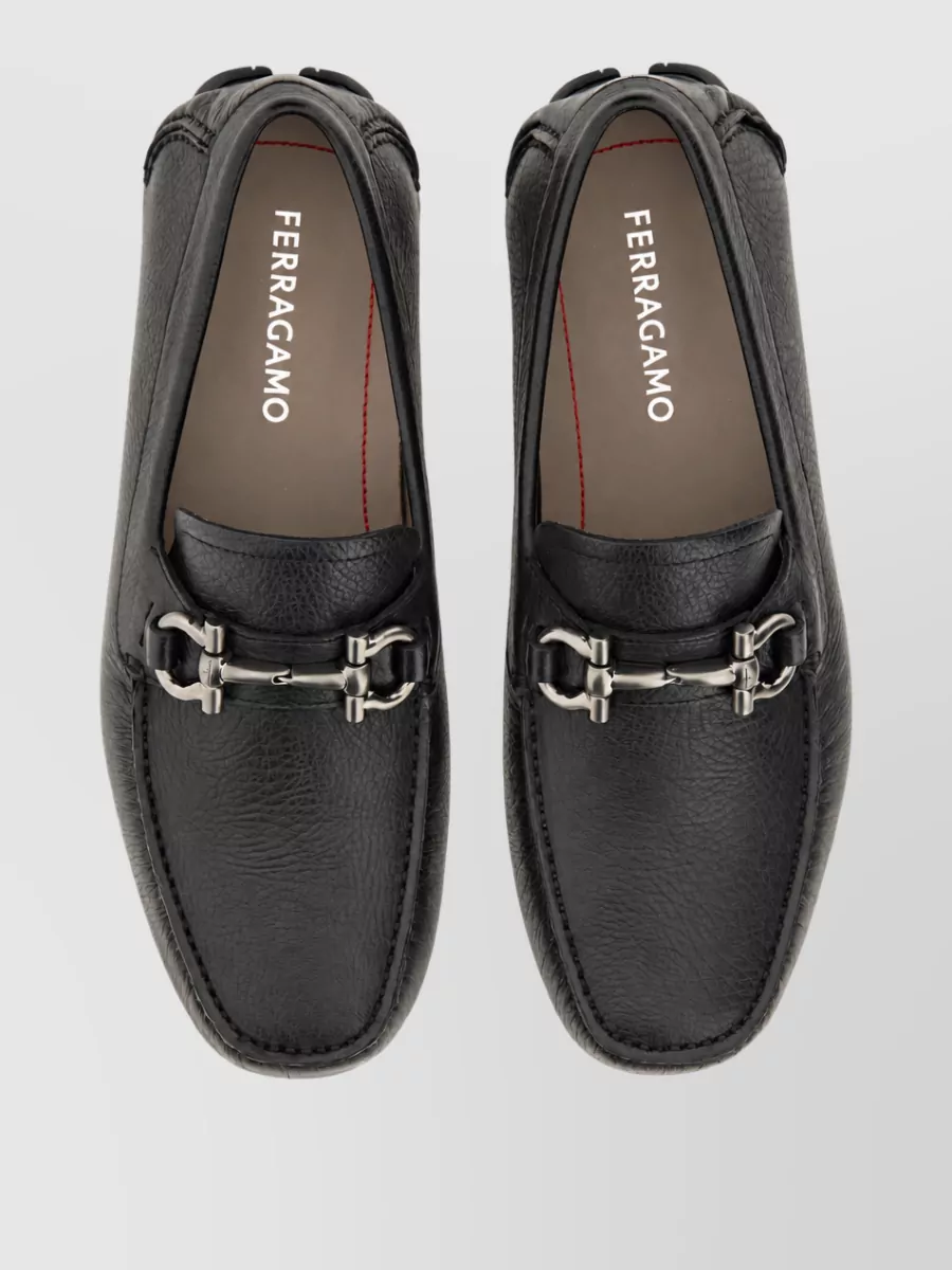 Ferragamo Leather Boat Shoes