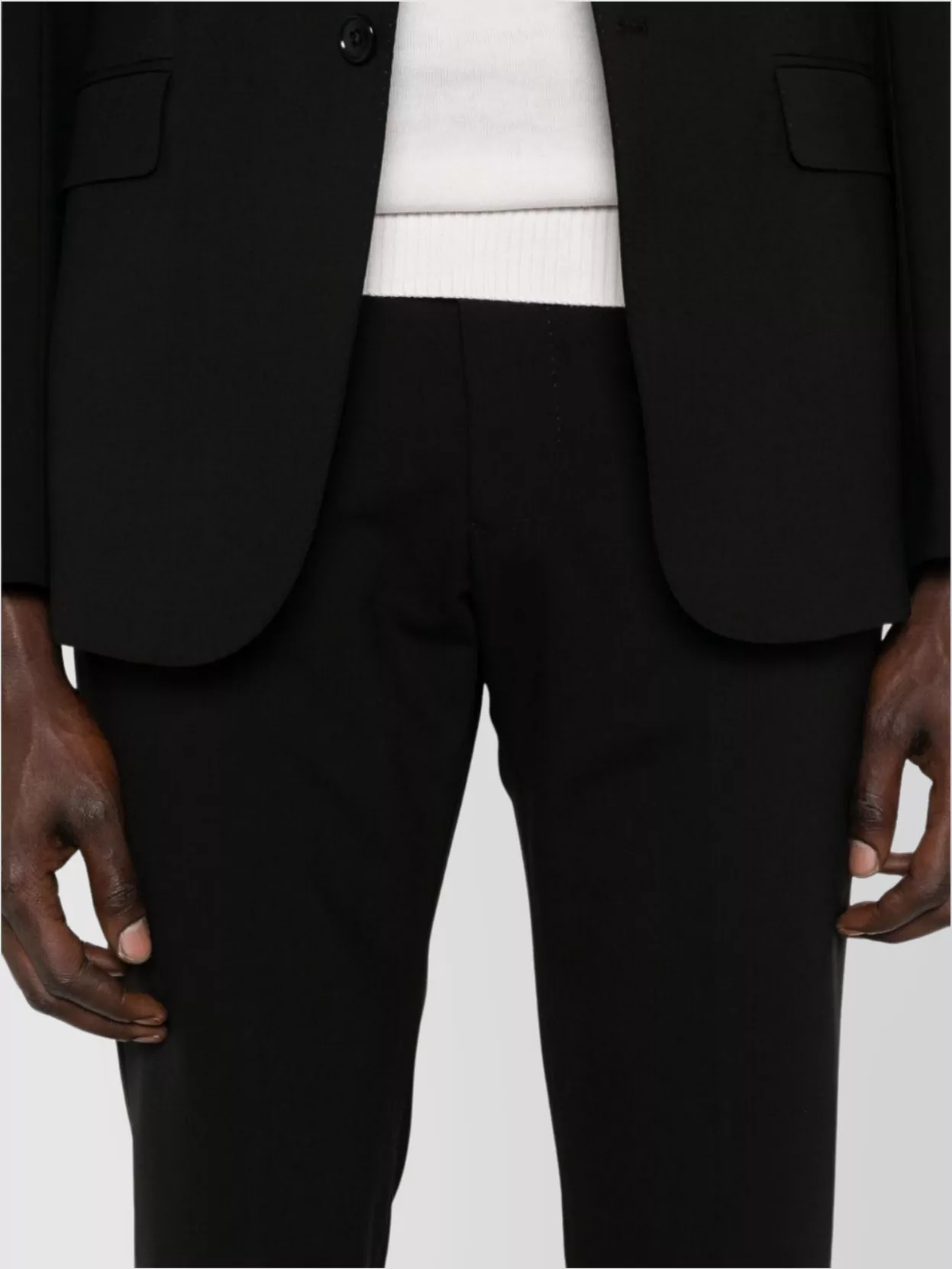 Emporio Armani Wool Suit With Buttoned Cuffs And Flap Pockets