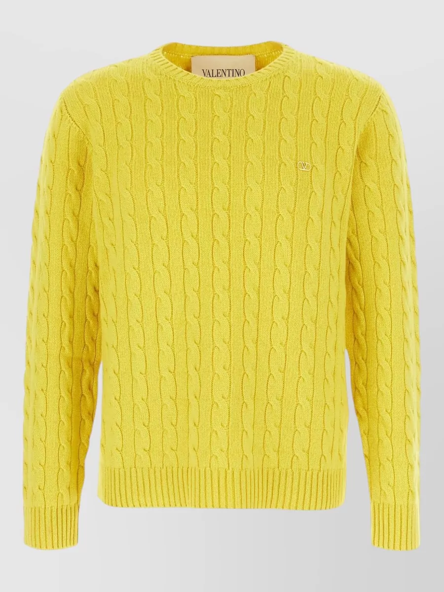 Valentino cable-knit cashmere crew-neck jumper