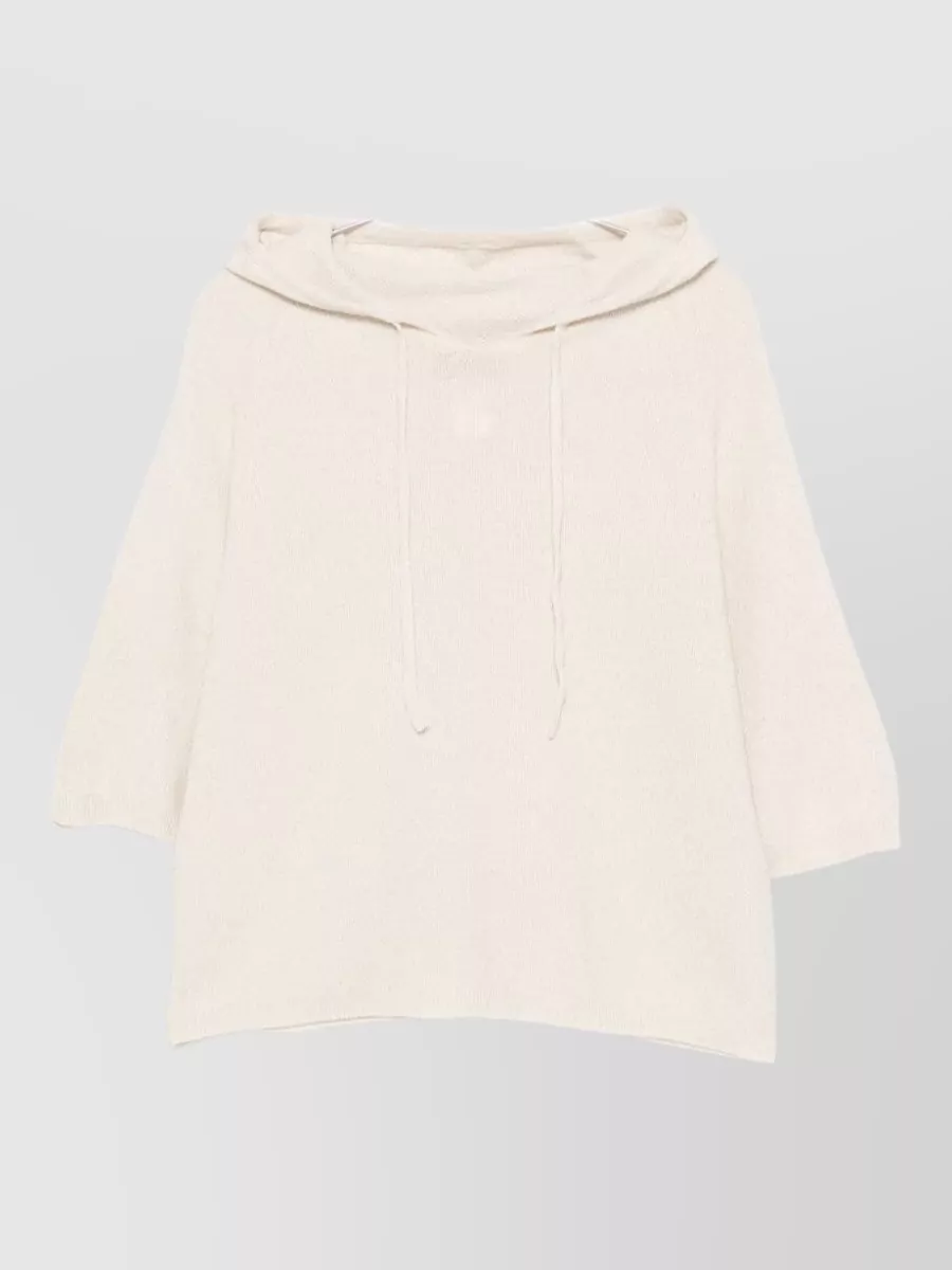 Fabiana Filippi cashmere blend short sleeve hooded sweater
