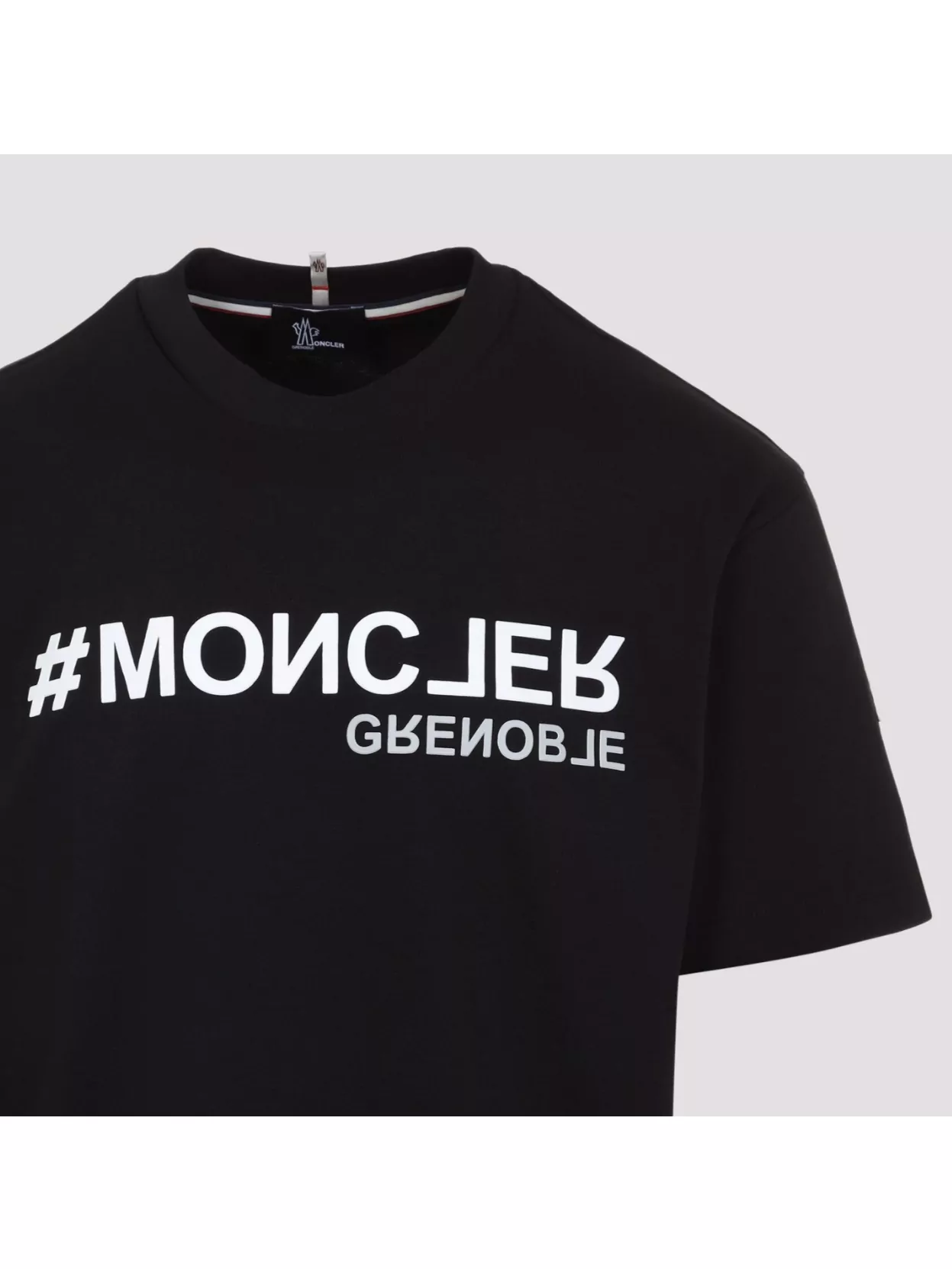 Moncler S Embossed-branding Crew-neck Relaxed-fit Cotton-jersey T-shirt Black