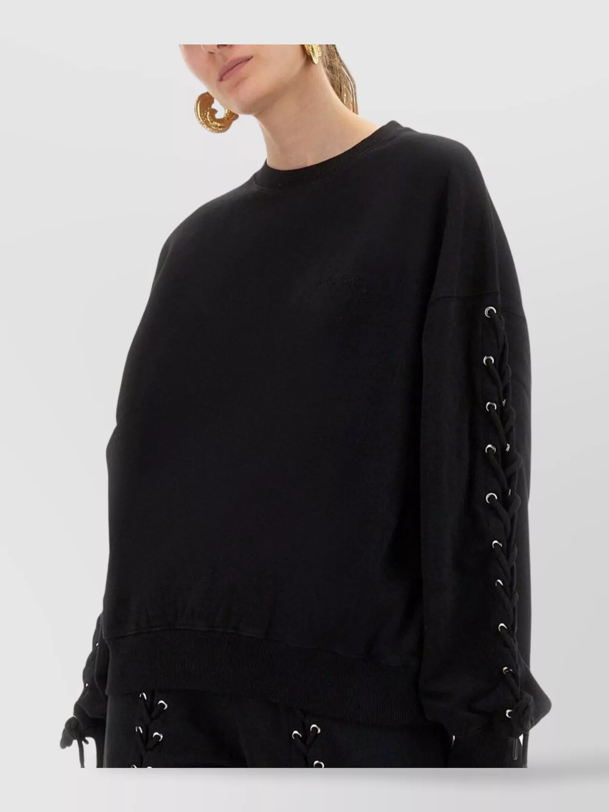 Rotate Birger Christensen Crew Neck Lace-Up Knitwear