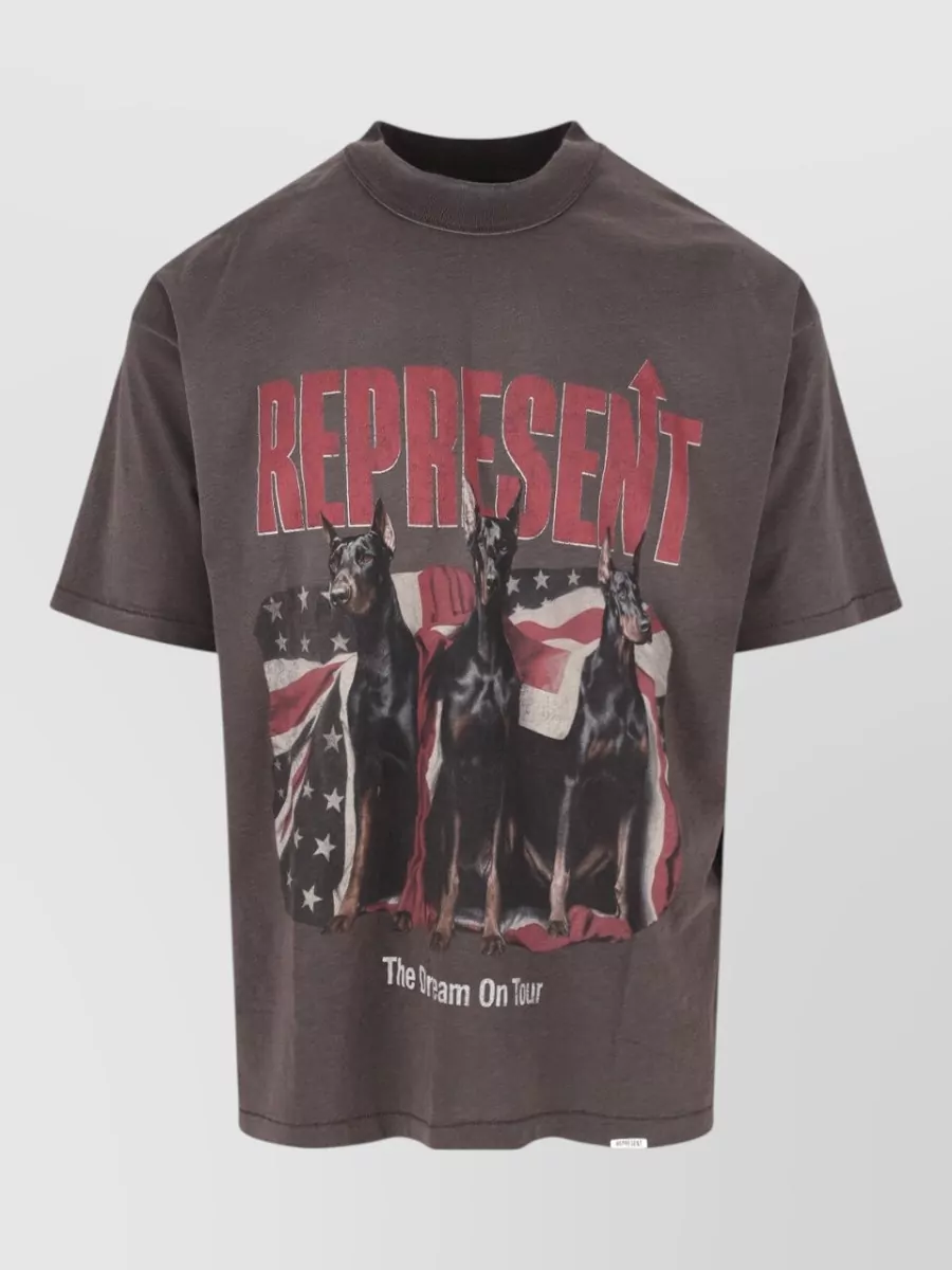 Represent printed cotton short-sleeve t-shirt