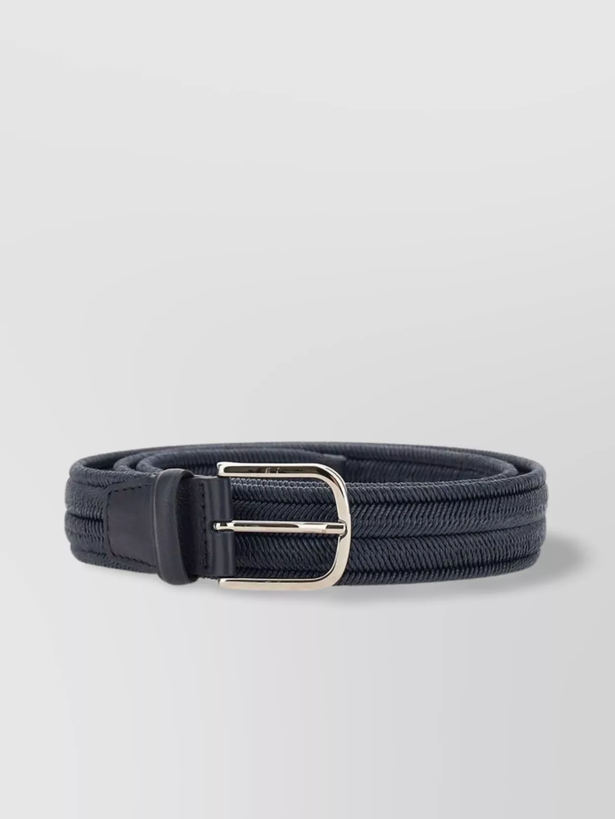 Shop Orciani Cotton And Leather Woven Belt