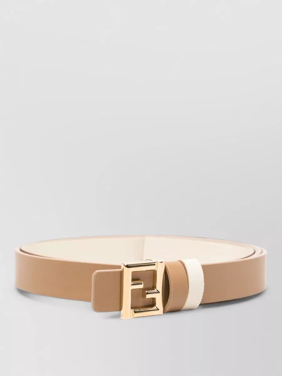 Fendi calf leather reversible belt